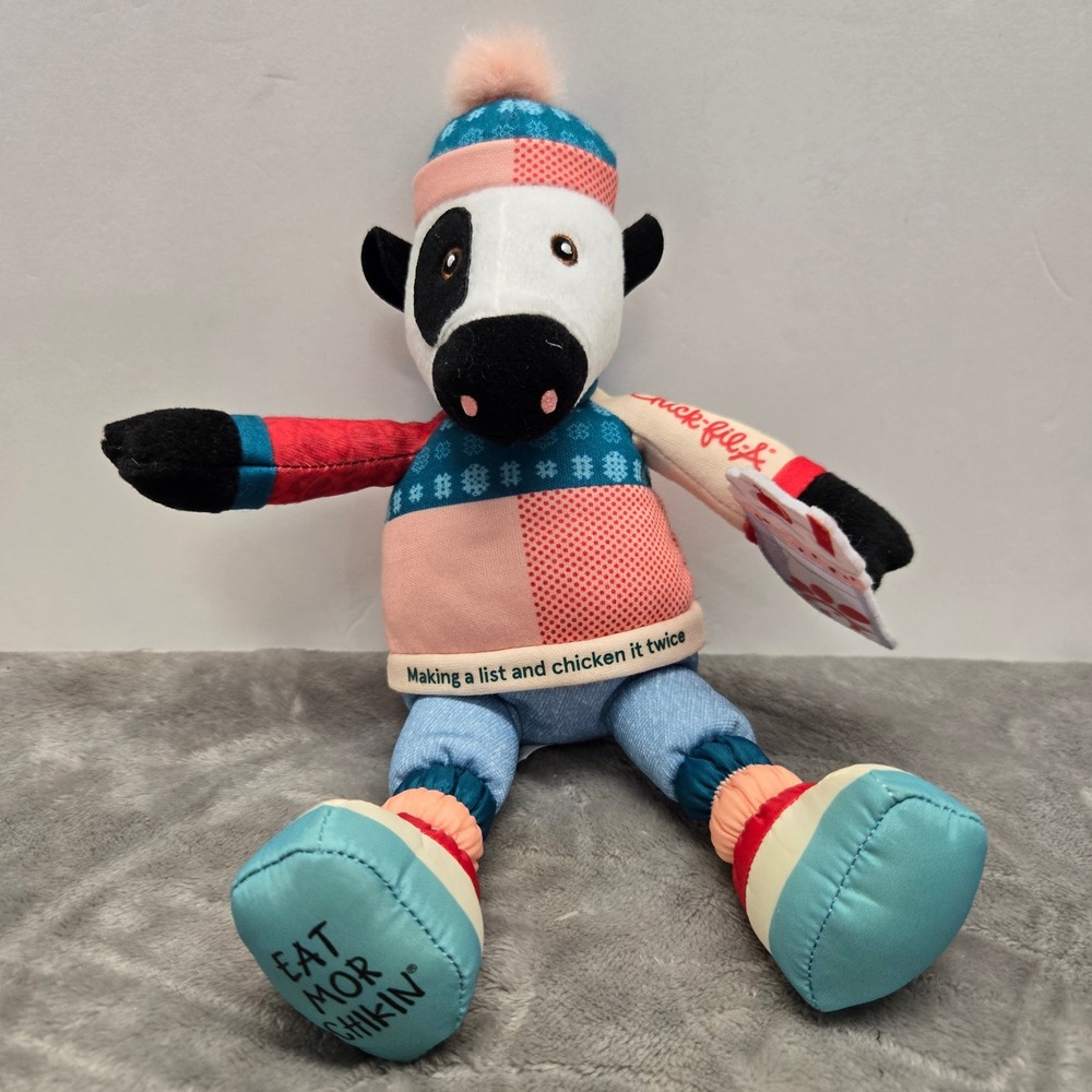 Chick-fil-A Holiday Cow Plush 2023 Making A List And Chicken It Twice Festive